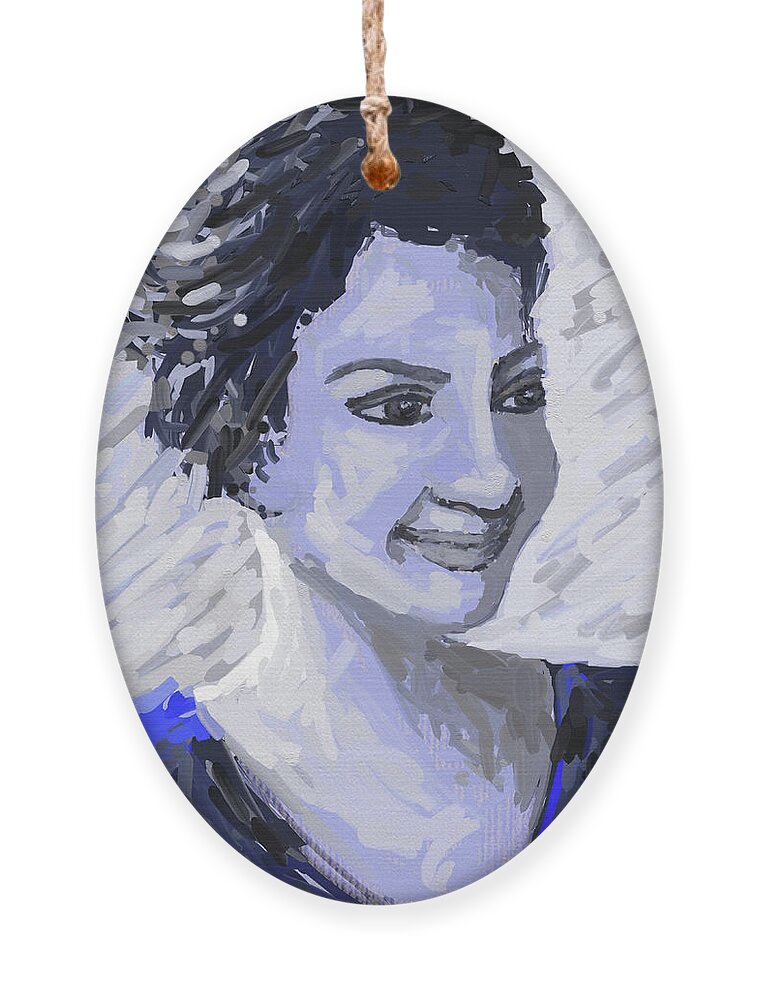 Unknown Woman 17 Ornament featuring the digital art Unknown woman 17 by Uma Krishnamoorthy
