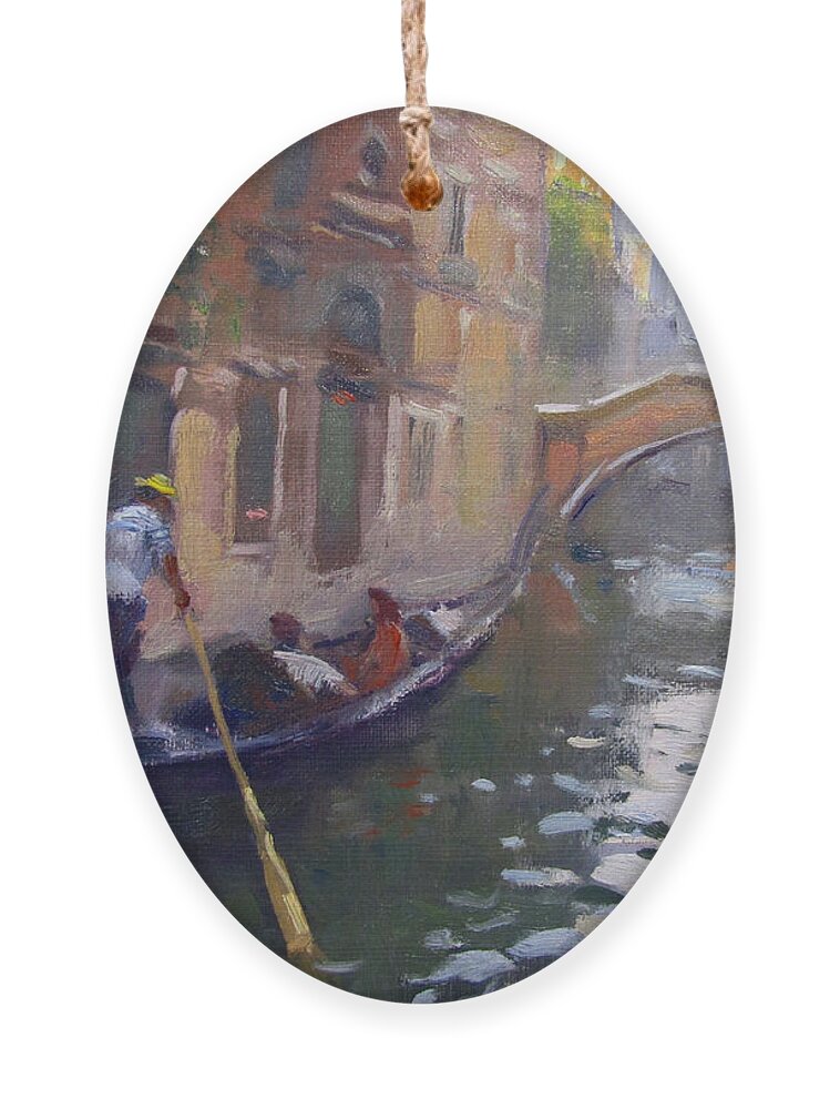 Venice Ornament featuring the painting Venice by Ylli Haruni