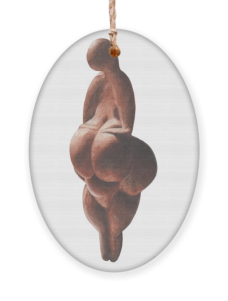 Venus Ornament featuring the drawing Venus de Lespugue by Nikita Coulombe