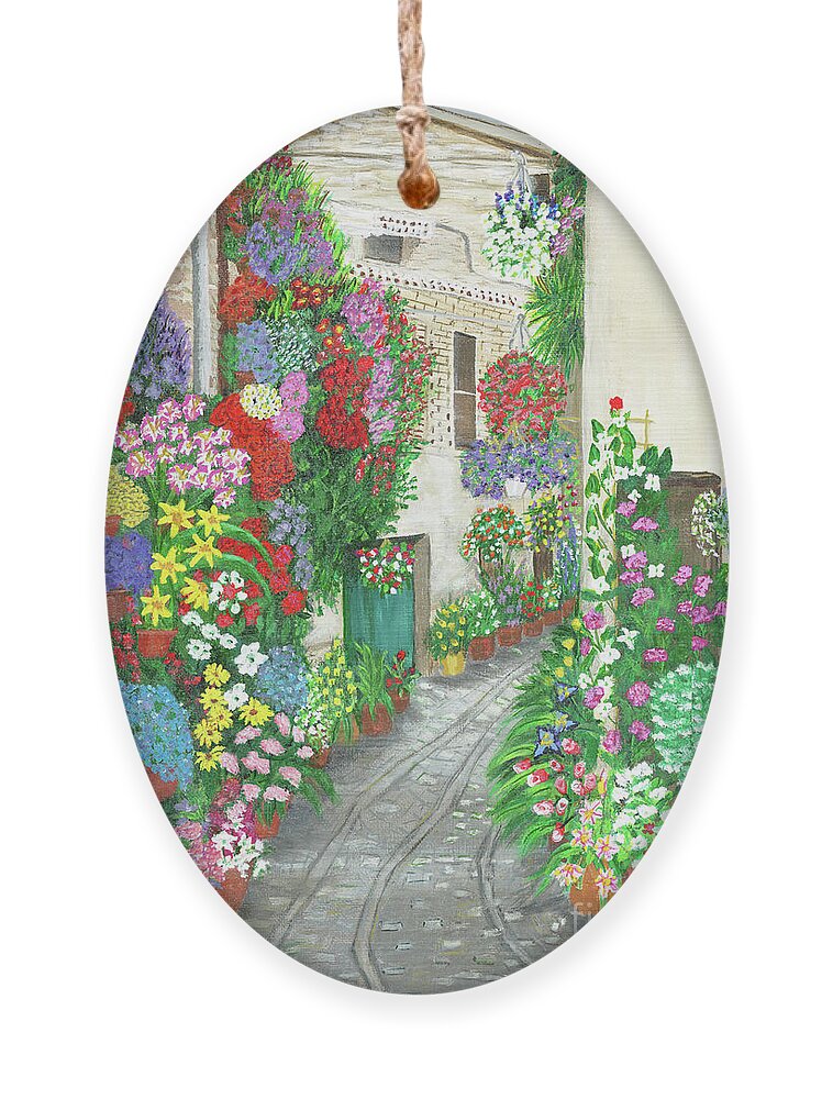Flowers Ornament featuring the painting Walk With Me by Elizabeth Mauldin