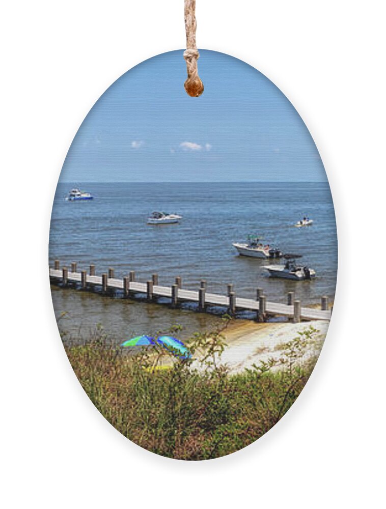 Ship Island Ornament featuring the photograph West Ship Island Shoreline by Susan Rissi Tregoning