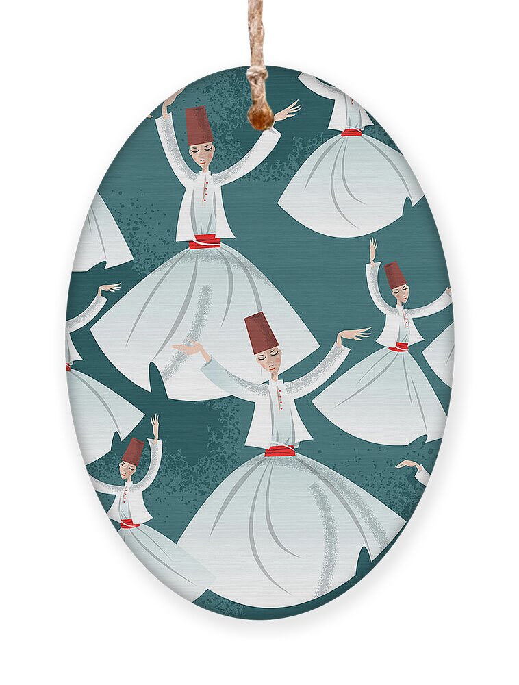 Dancing Ornament featuring the digital art Whirling Dervishes Seamless Background by Ngvozdeva
