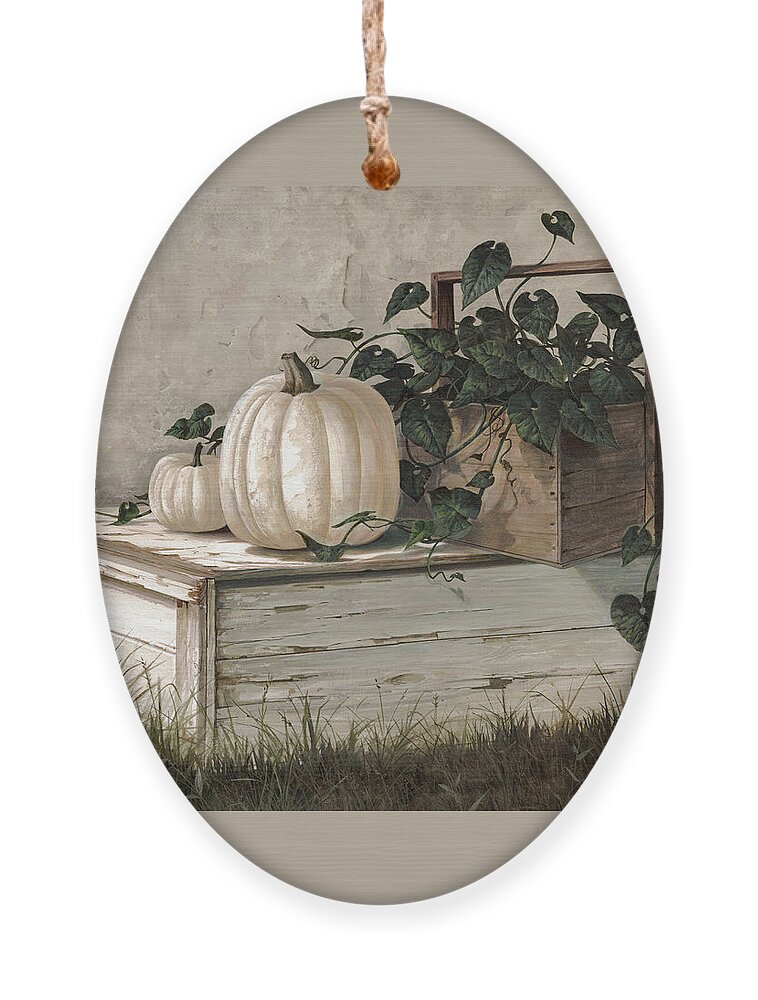 Michael Humphries Ornament featuring the painting White Pumpkins by Michael Humphries