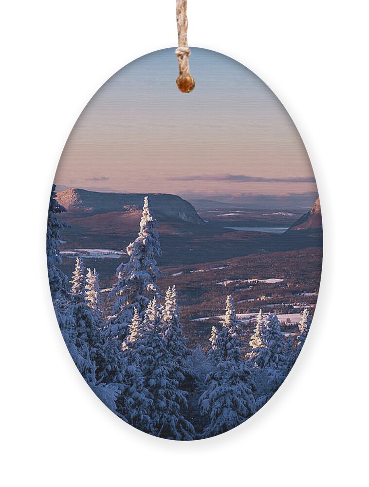 Willoughby Ornament featuring the photograph Willoughby Gap Winter by Tim Kirchoff