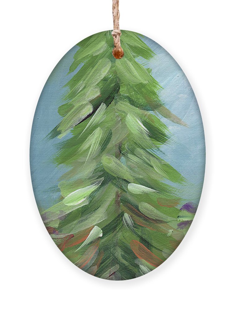 Tree Ornament featuring the painting Winter Tree- Expressionist Art by Linda Woods by Linda Woods
