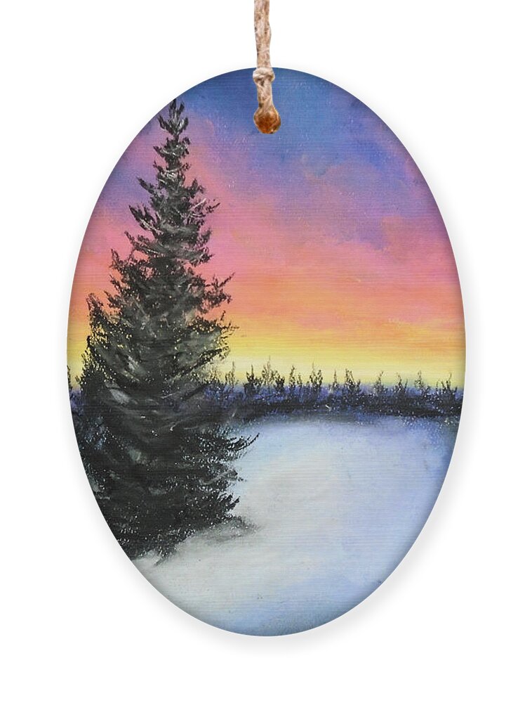 Winter Ornament featuring the drawing Winter's escape by Jen Shearer
