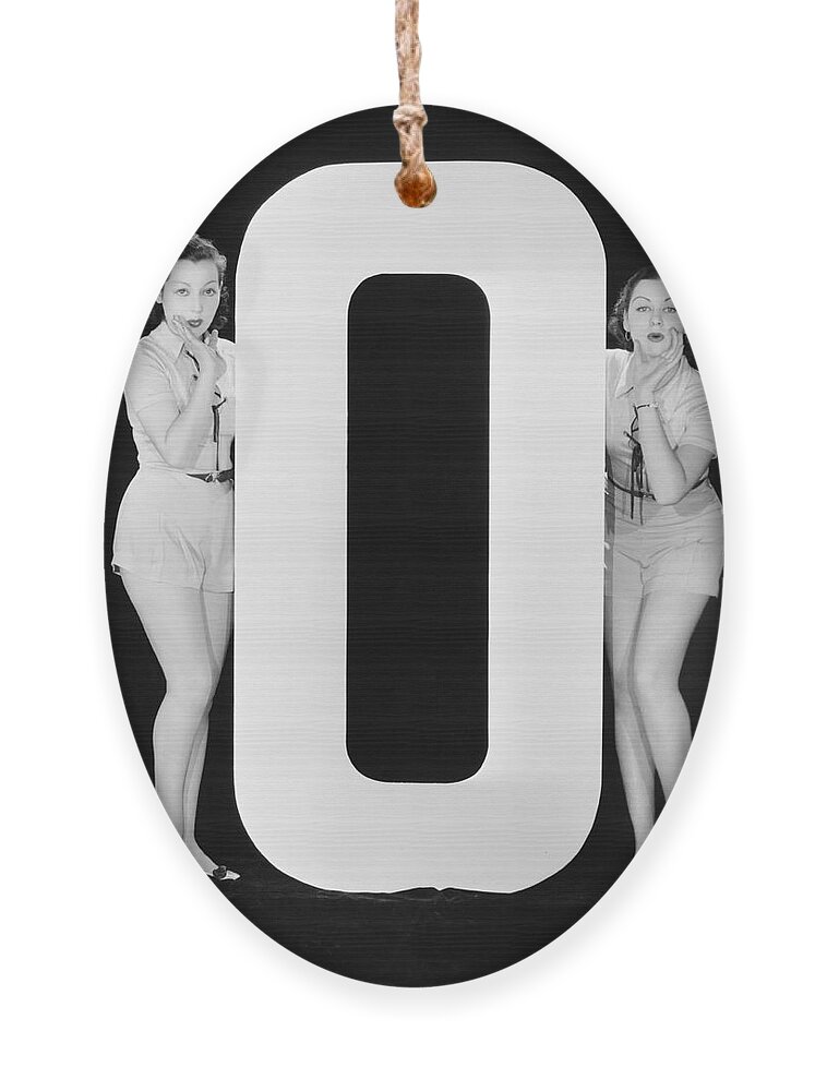 Testimonial Ornament featuring the photograph Women With Huge Letter O by Everett Collection