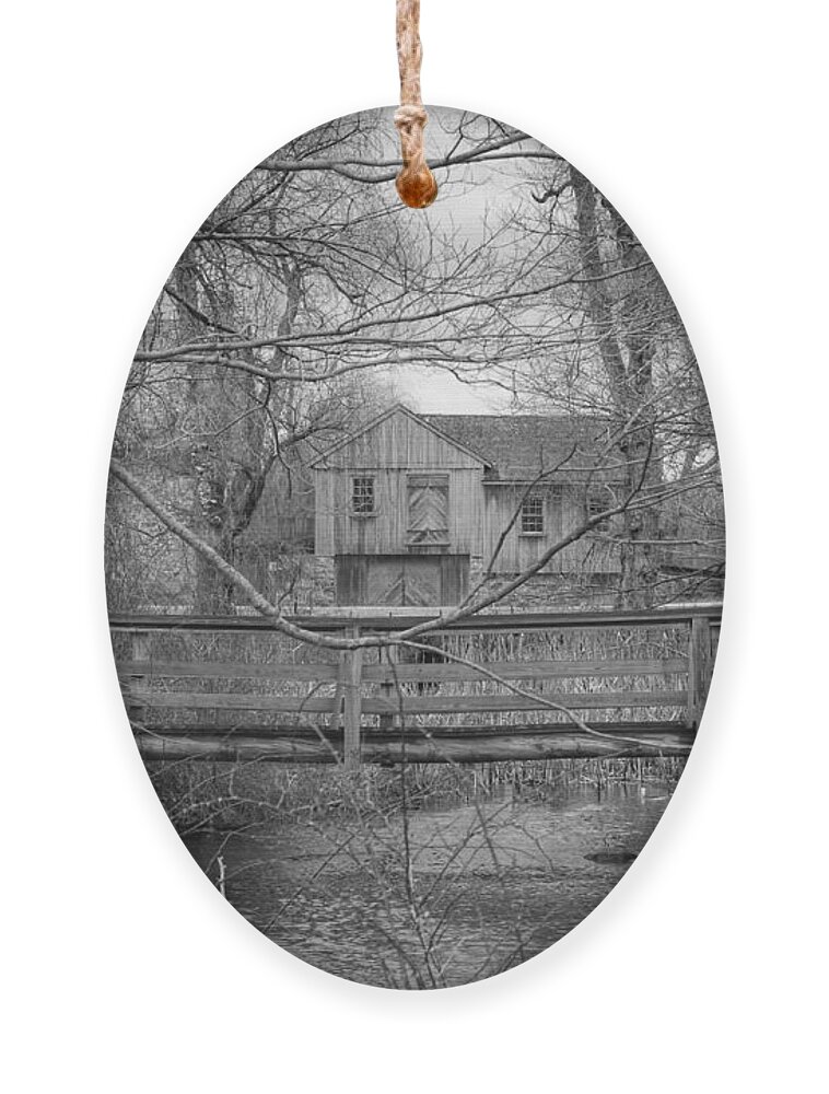 Waterloo Village Ornament featuring the photograph Wooden Bridge Over Stream - Waterloo Village by Christopher Lotito