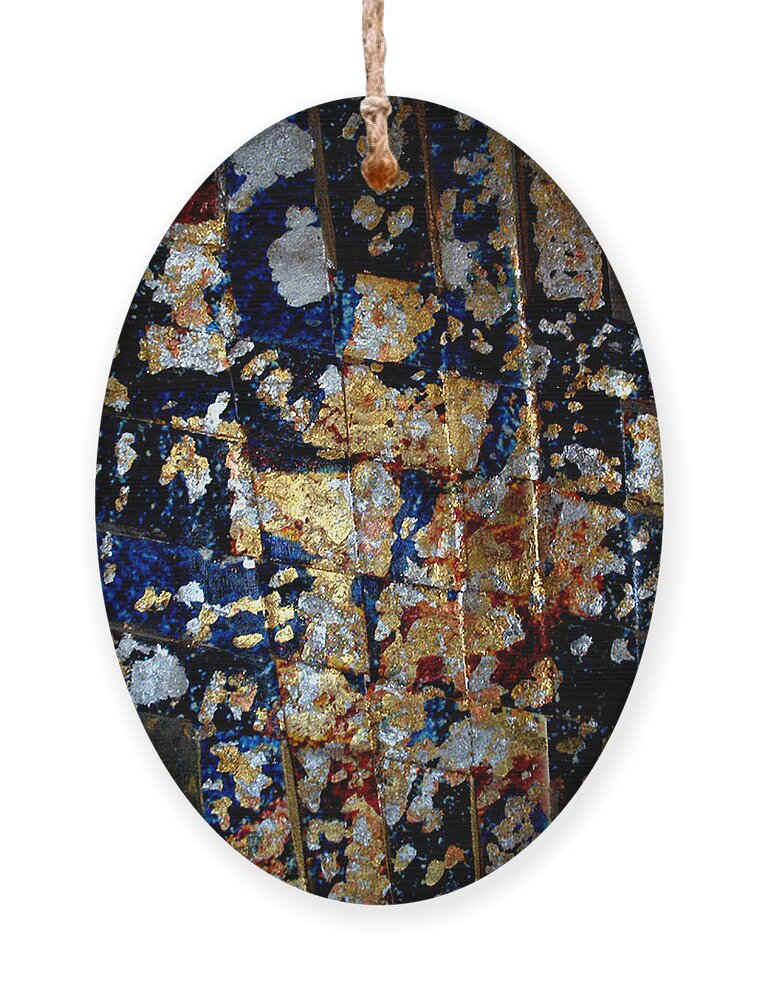 Abstract Ornament featuring the painting Woven Mixed Metal Leaf by Anni Adkins