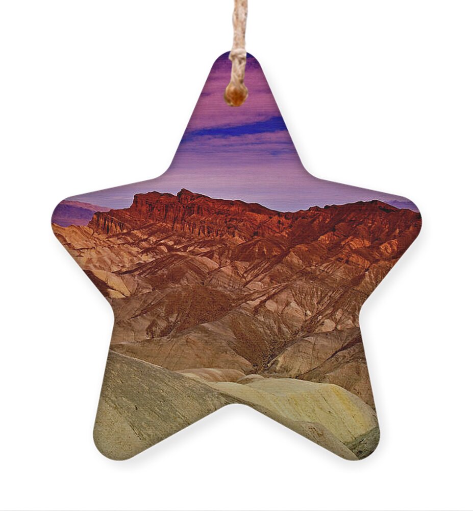 Zabriskie Point Ornament featuring the photograph Zabriskie Point in Death Valley by Amazing Action Photo Video