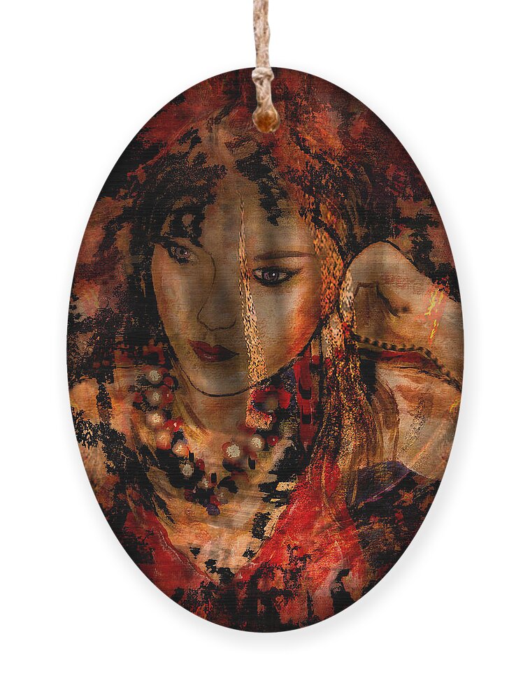 Portrait Ornament featuring the mixed media Thinking Of You by Natalie Holland