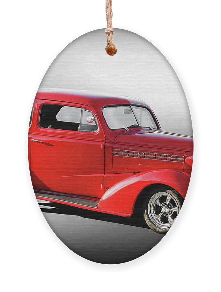 1937 Chevrolet Sedan Ornament featuring the photograph 1937 Chevrolet Master Deluxe Sedan by Dave Koontz