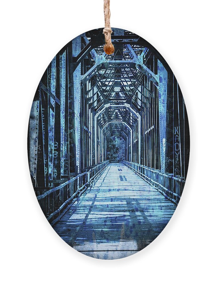 Historic Ornament featuring the photograph Bridge in Blue by Pam Rendall