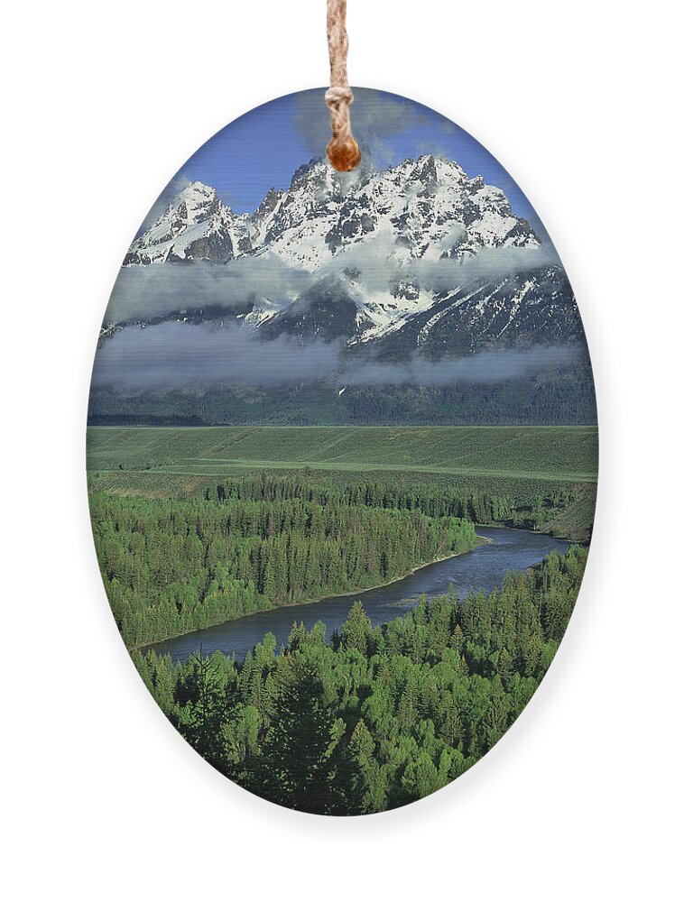 Dave Welling Ornament featuring the photograph Clearing Storm Snake River Overlook Grand Tetons Np by Dave Welling