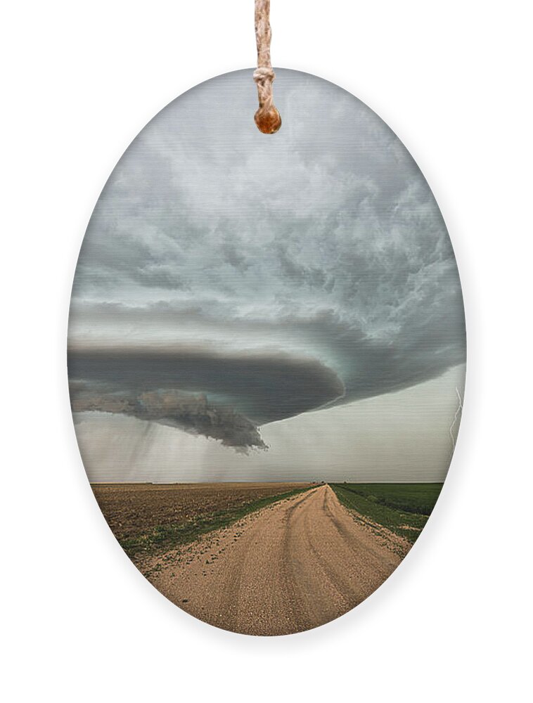 Supercell Ornament featuring the photograph Down The Dirt Road by Marcus Hustedde