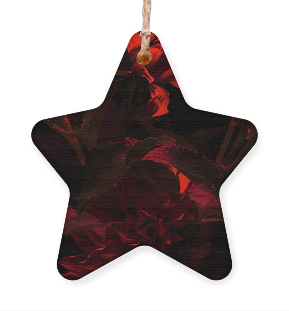 Red Ornament featuring the photograph Falling Slowly Into Red by Cynthia Dickinson