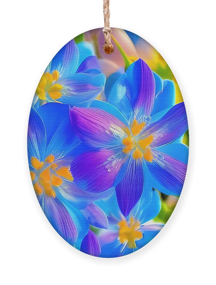 Digital Ornament featuring the digital art Flower Blues by Beverly Read