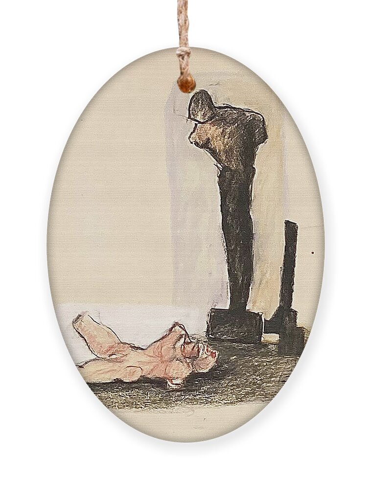 Silhouette Ornament featuring the drawing Guilt by David Euler