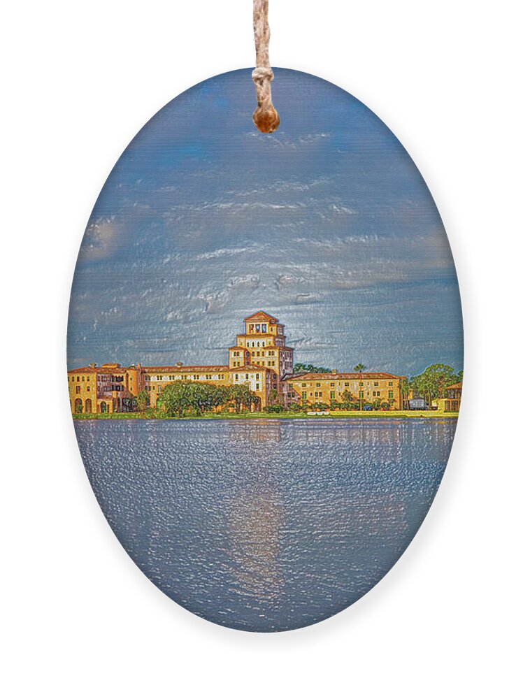 Harder Hall Ornament featuring the photograph Harder Hall, Sebring by Dart Humeston