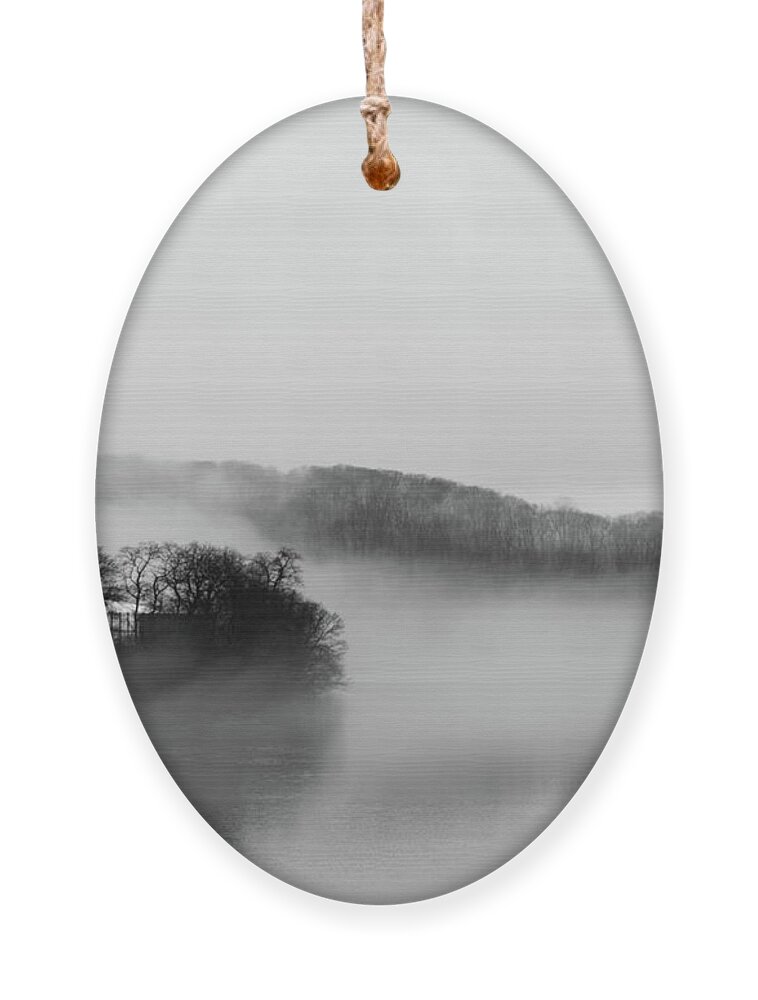 Inwood Ornament featuring the photograph Inwood Hill with Fog by Cole Thompson