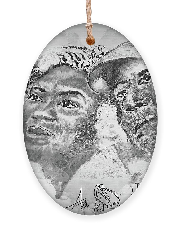  Ornament featuring the drawing Love by Angie ONeal