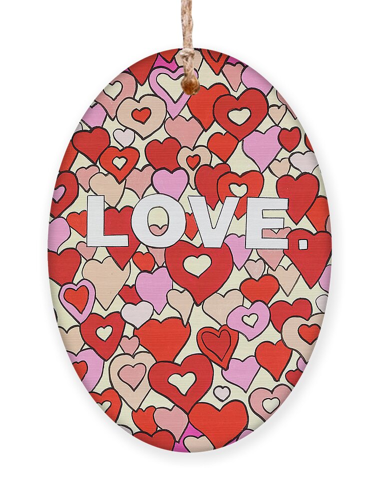 Love Valentine's Day Ornament featuring the painting Love #1 by Mike Stanko