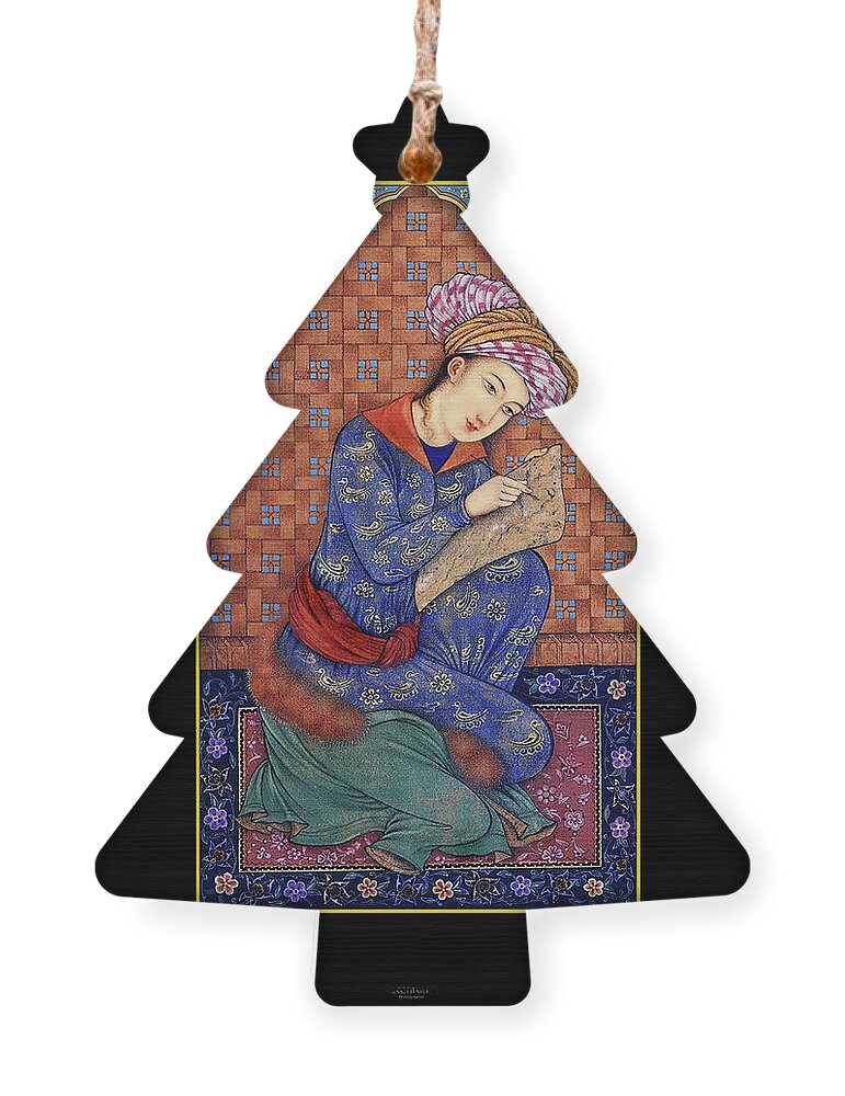 Miniature Ornament featuring the digital art Lovely Letter #2 by Mehran Akhzari