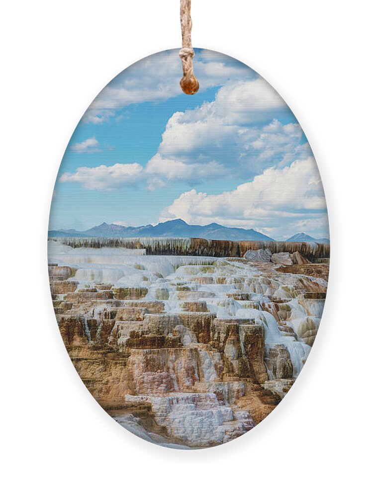 Yellowstone Ornament featuring the photograph Mammoth Hot Springs #1 by Rose Guinther