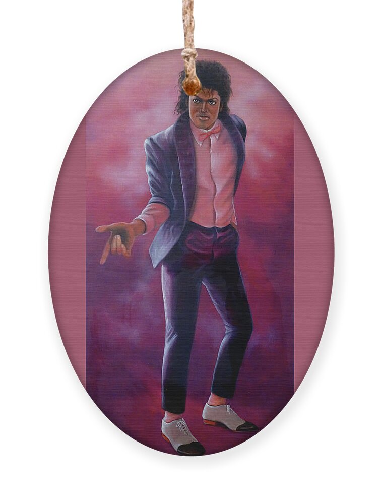 Michael Ornament featuring the painting Michael Jackson by Loxi Sibley