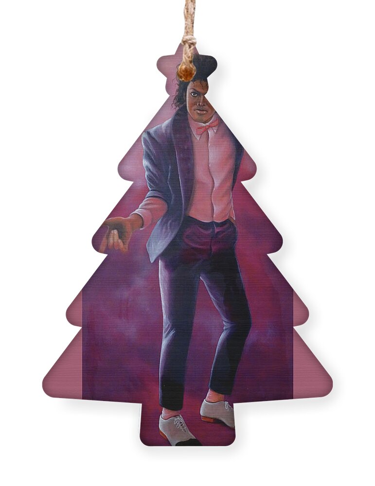 Michael Ornament featuring the painting Michael Jackson #1 by Loxi Sibley