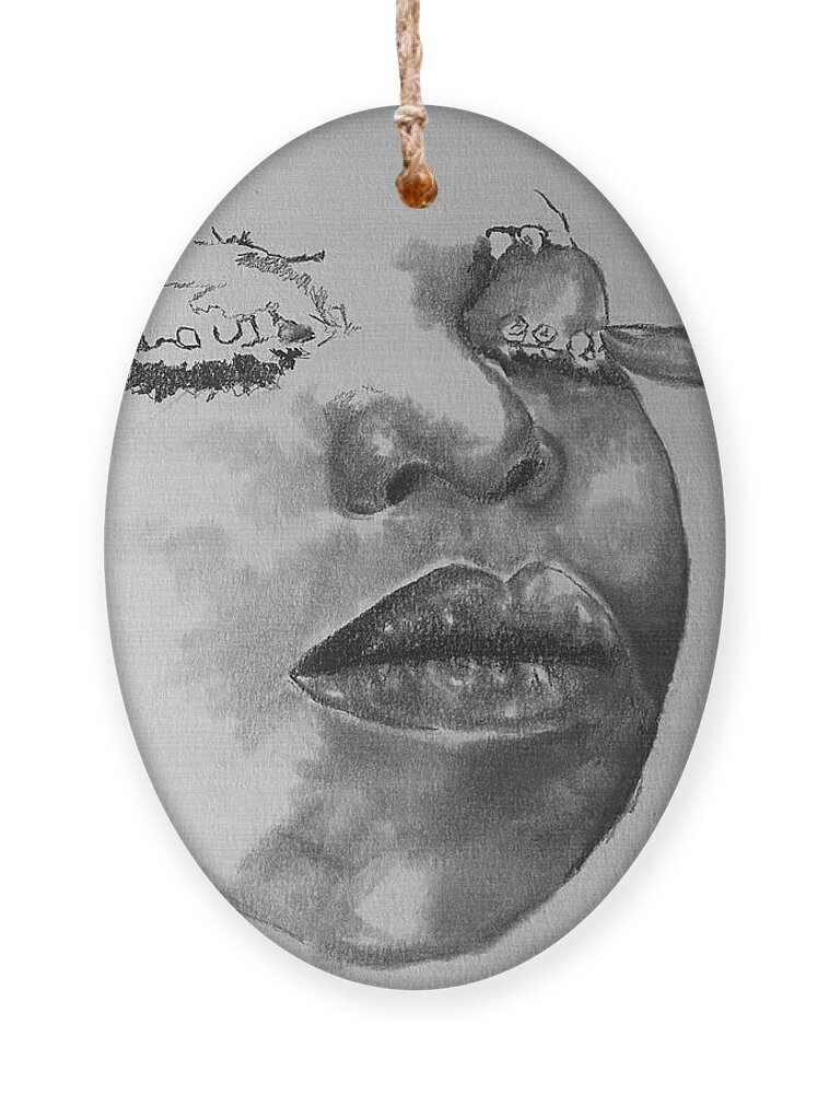  Ornament featuring the drawing Nina by Angie ONeal
