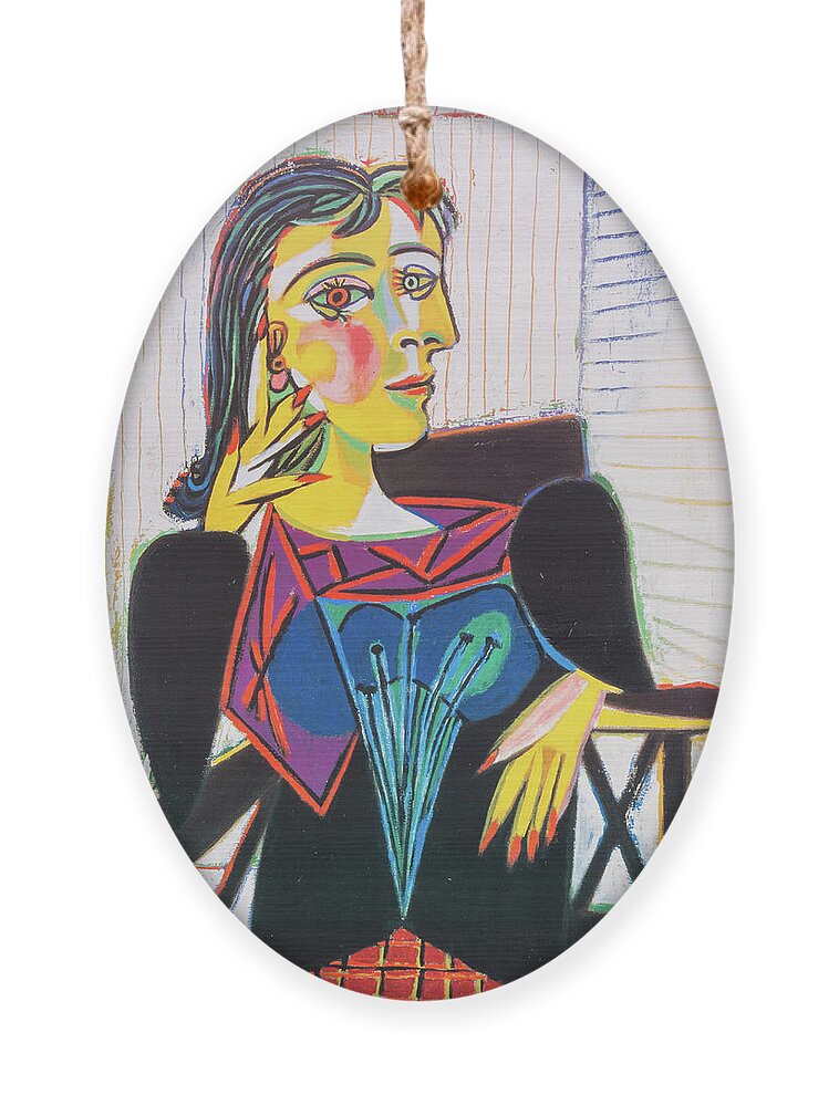 Picasso Ornament featuring the painting Portrait of Dora Maar #1 by Pablo Picasso