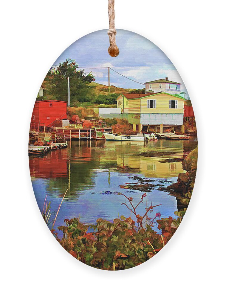 Salvage Ornament featuring the photograph Salvage Village Newfoundland #2 by Tatiana Travelways