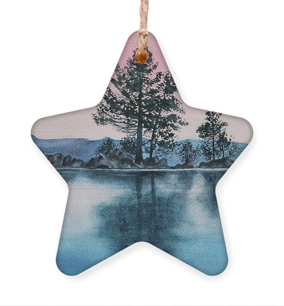 Nature Ornament featuring the painting Serenity by Linda Shannon Morgan