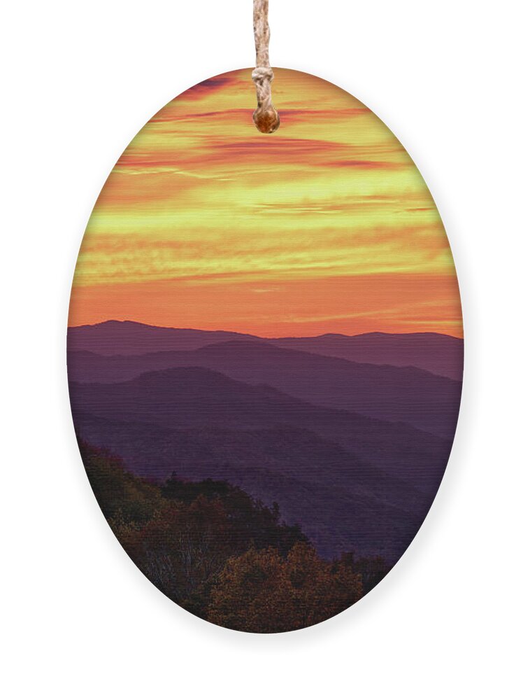 Smoky Mountains Ornament featuring the photograph Smoky Mountains Sunrise by Phil Perkins