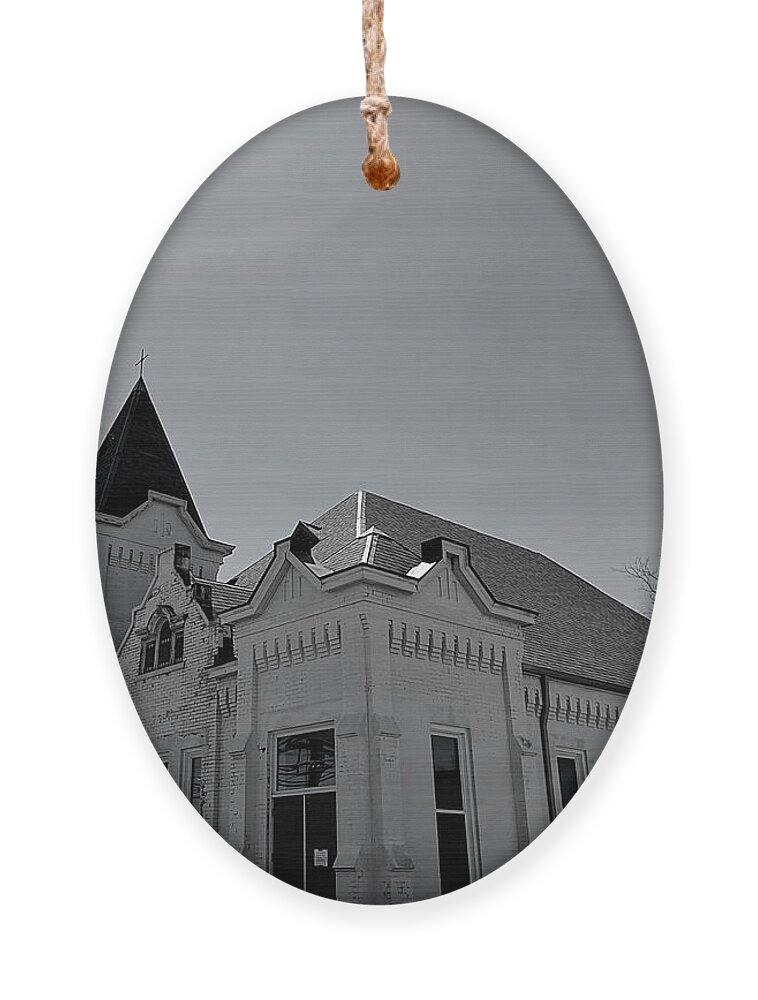 Church Ornament featuring the photograph The Light BW by Lee Darnell