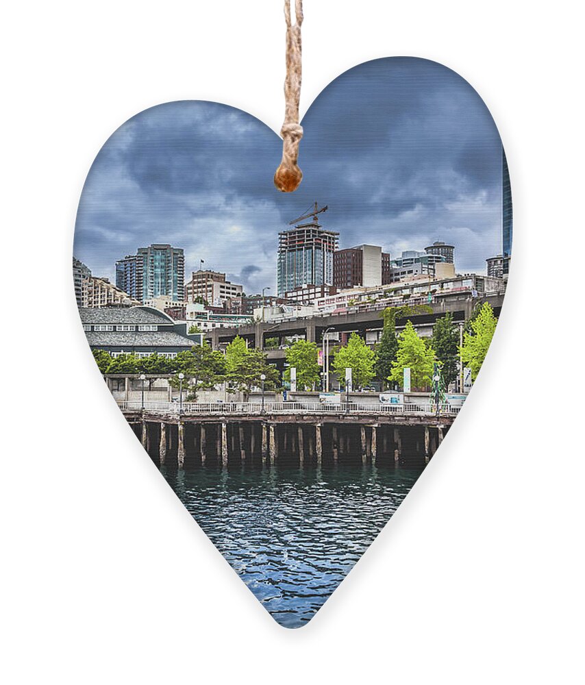 Seattle Ornament featuring the photograph The Seattle Waterfront #1 by David Patterson