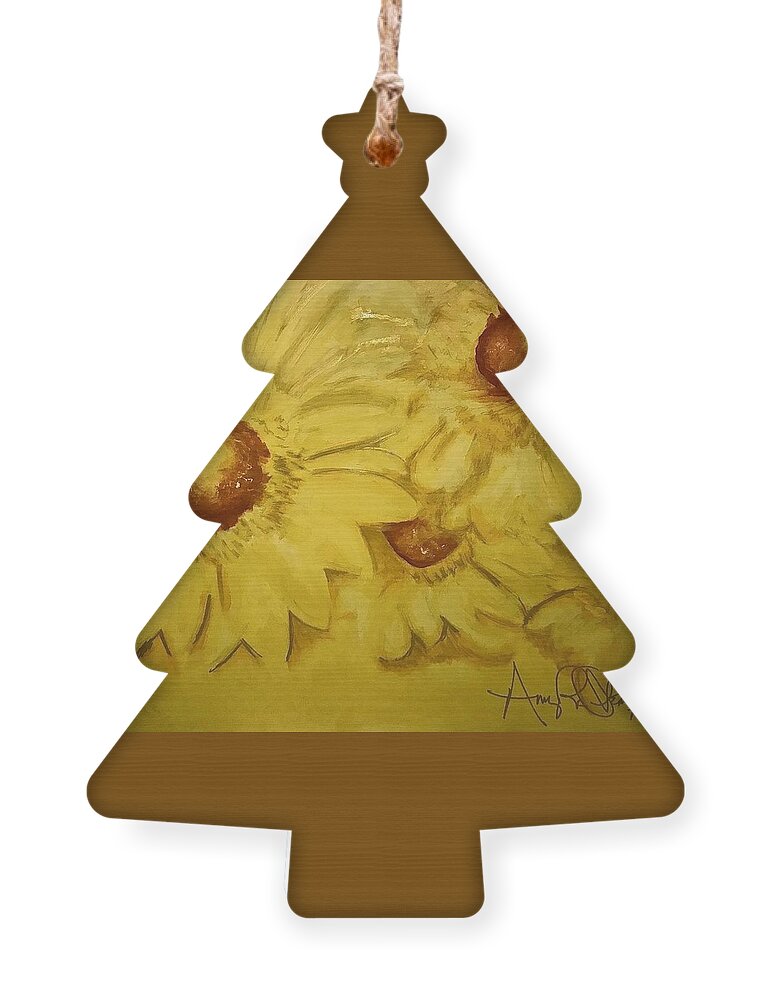  Ornament featuring the painting Yellow #1 by Angie ONeal