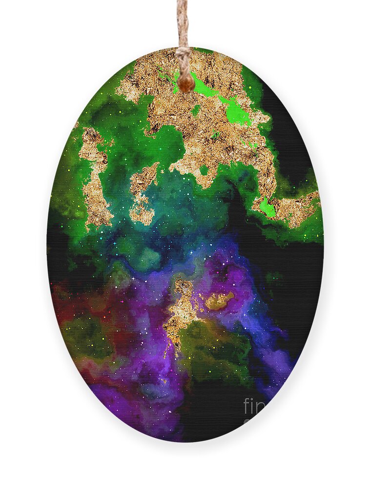 Holyrockarts Ornament featuring the mixed media 100 Starry Nebulas in Space Abstract Digital Painting 037 by Holy Rock Design