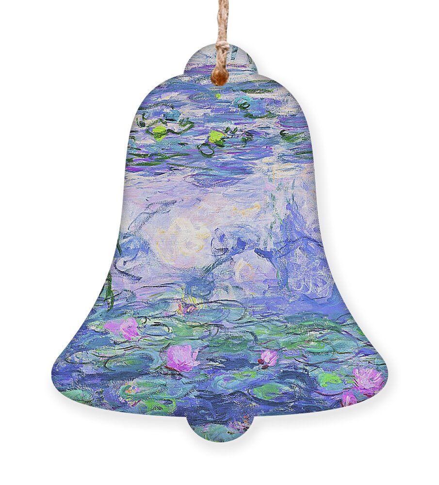 Claude Monet Ornament featuring the painting Water Lilies #127 by Claude Monet