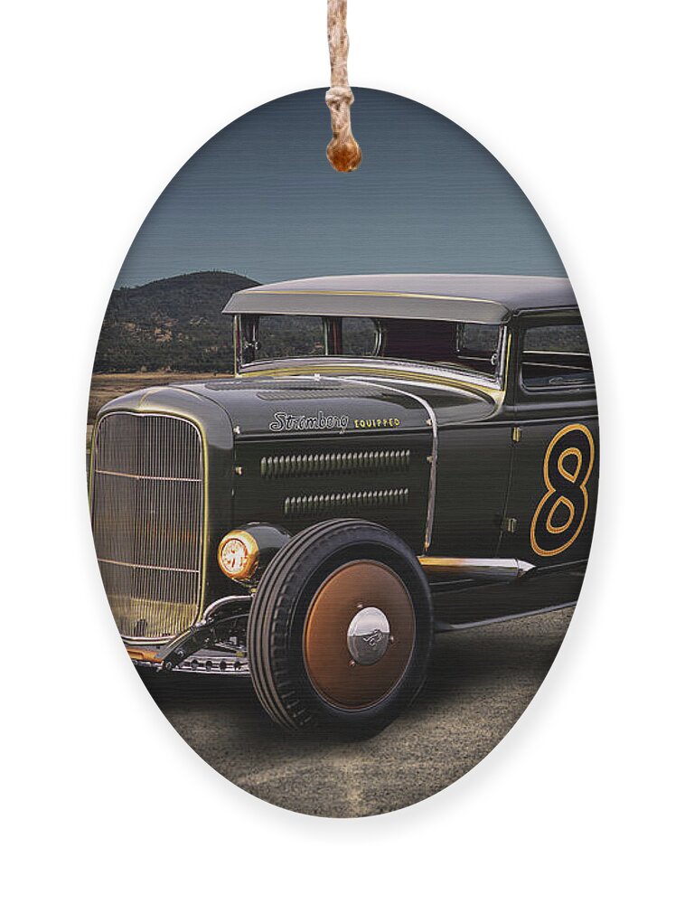 1930.31 Ford Coupe Ornament featuring the photograph 1930-31 Ford 'Stromberg Equipped' Coupe by Dave Koontz