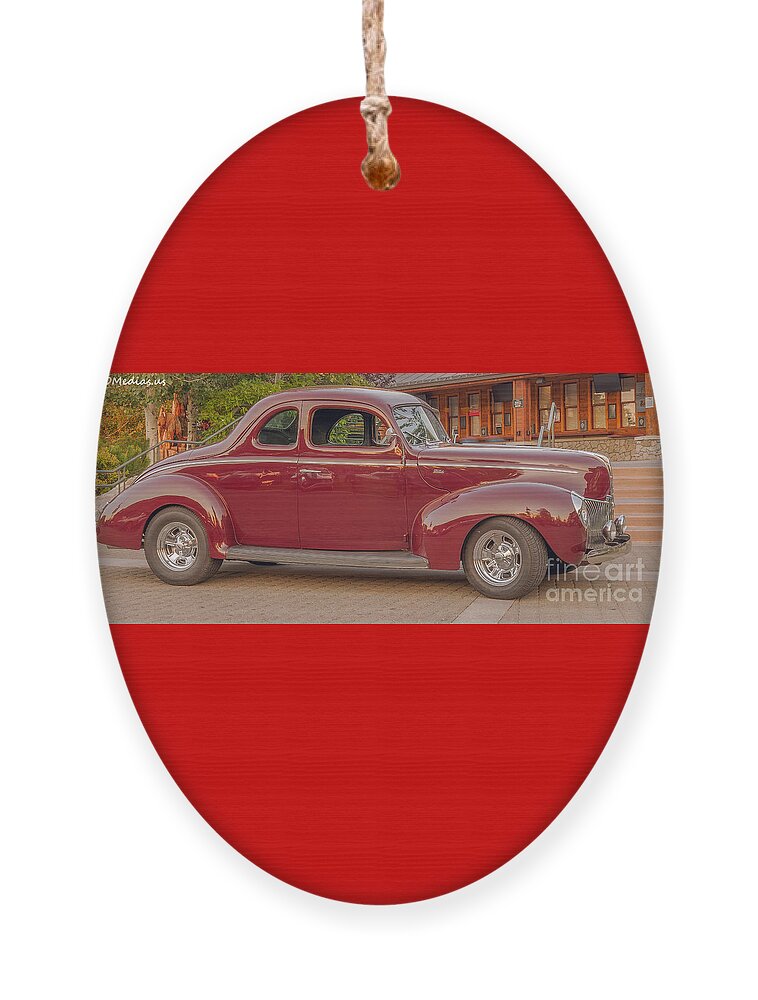 Ford Motor Company Ornament featuring the photograph 1940 Ford model 48 coupe by PROMedias US