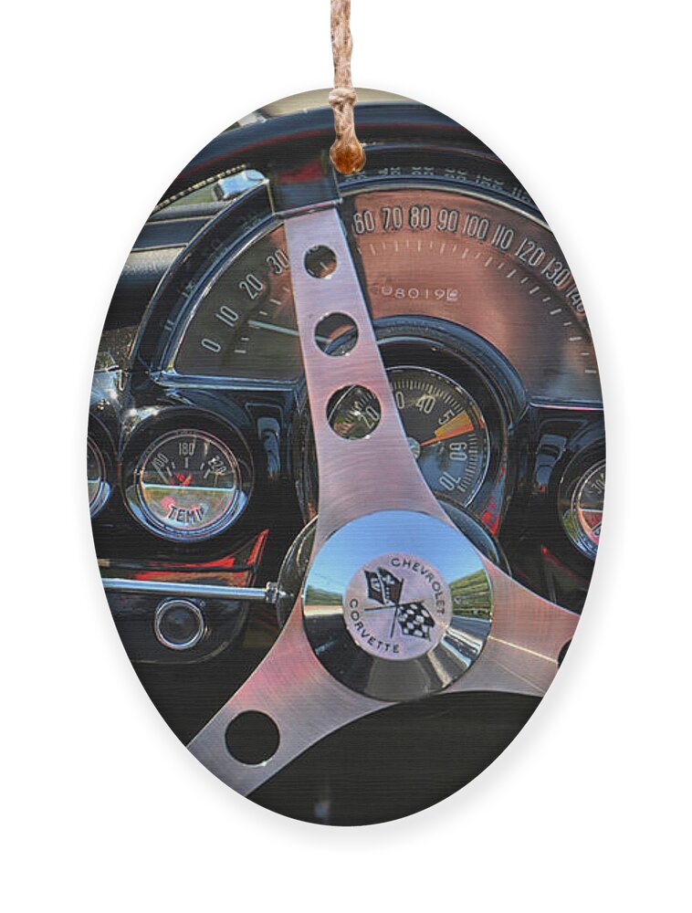 Car Ornament featuring the photograph 1959 Corvette Dashboard by Mike Martin