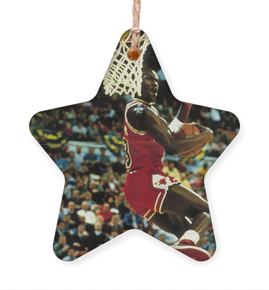 Chicago Ornament featuring the photograph 1985 Jordan Dunk by Row One Brand