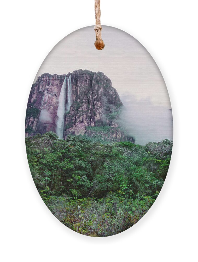 Dave Welling Ornament featuring the photograph Angel Falls Canaima National Park Venezuela by Dave Welling