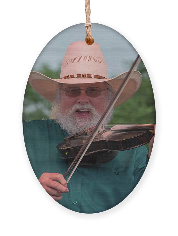 Charlie Daniels Ornament featuring the photograph Charlie Daniels at his best #2 by Alan Goldberg