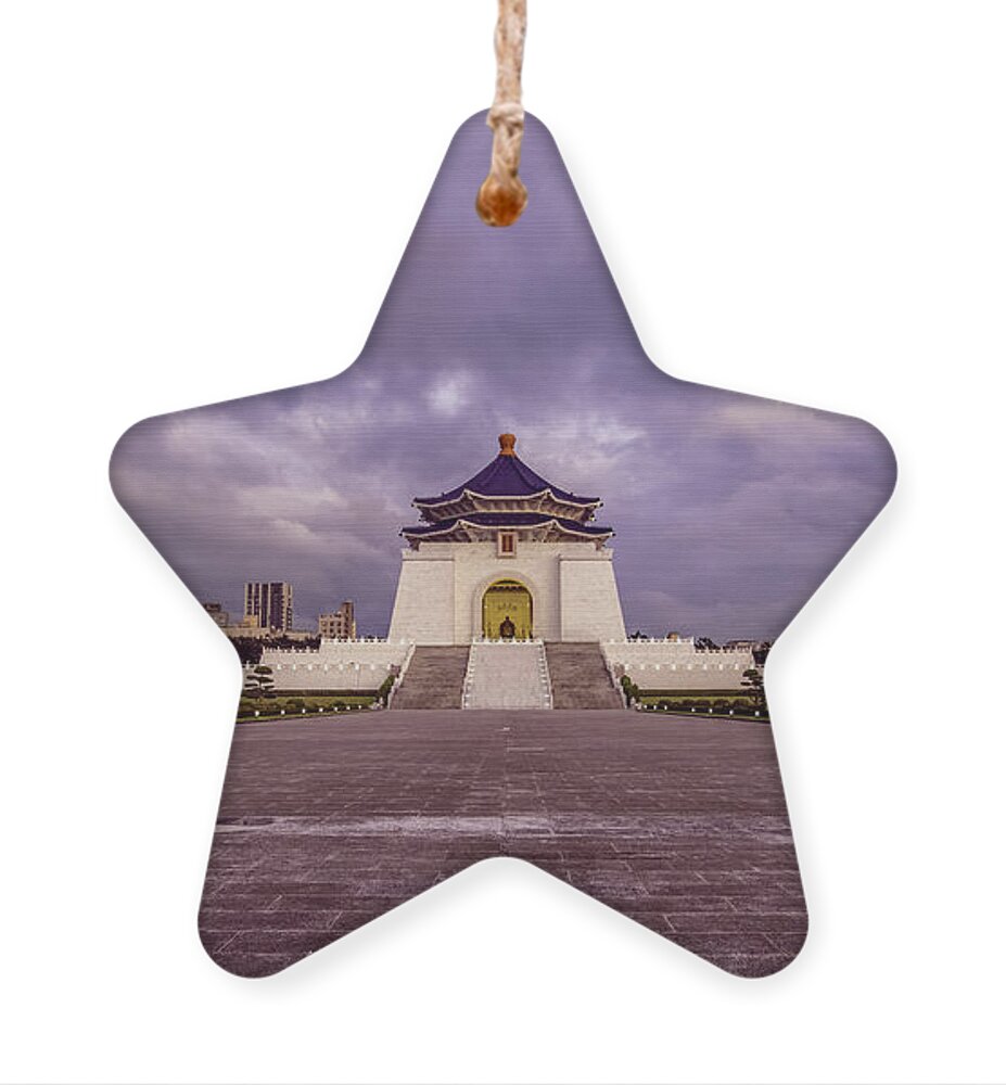 Chiang Ornament featuring the photograph Chiang Kai-shek Memorial Hall #2 by Traveler's Pics