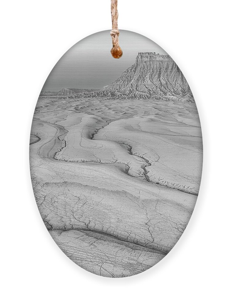 Factory Butte Ornament featuring the photograph Factory Butte Utah by Susan Candelario