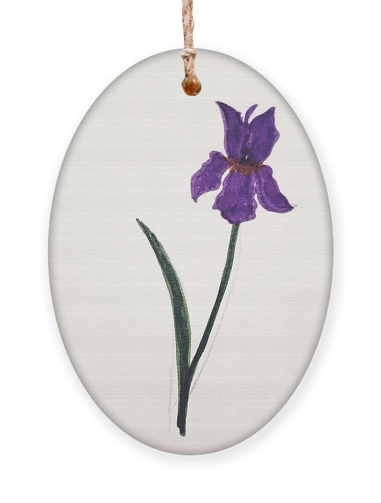  Ornament featuring the painting Iris #2 by Margaret Welsh Willowsilk
