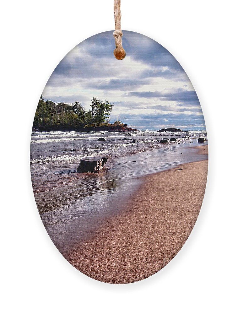 Photography Ornament featuring the photograph Lake Superior Shoreline by Phil Perkins